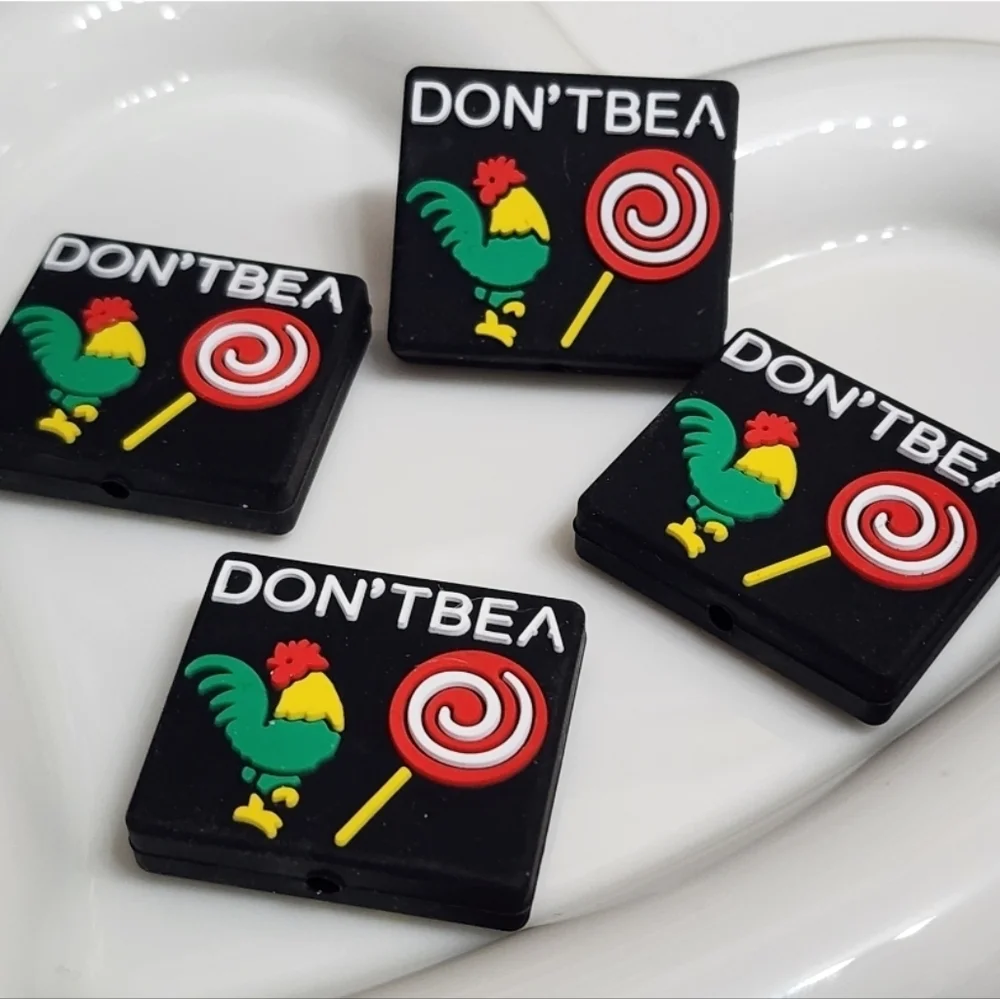 Focal Bead 2 Pc Silicone‎ Dont Be A C Sucker Funny Spicy Keychain